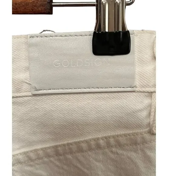 Goldsign Myra Straight Leg High Rise Jean Calla White Womens Size 27 - Picture 7 of 9